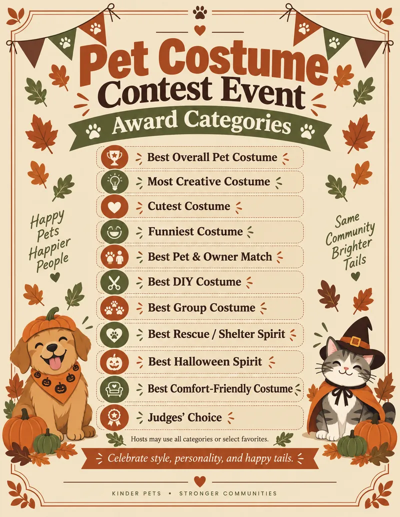 Pet Costume Contest generated printable — Award Categories