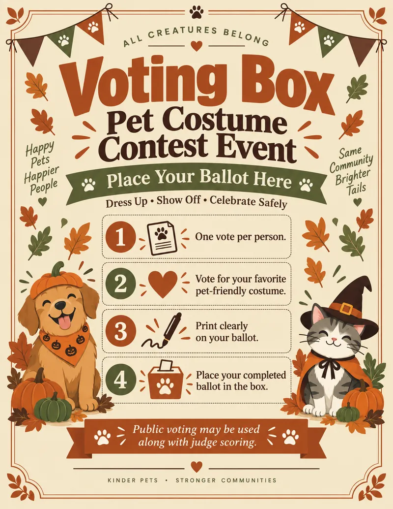 Pet Costume Contest generated printable — Voting Box Sign