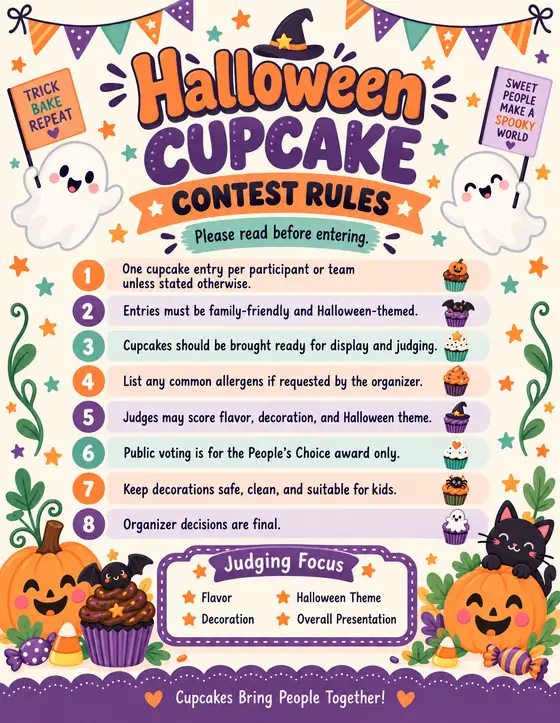 Halloween Cupcake Contest — Contest Rules