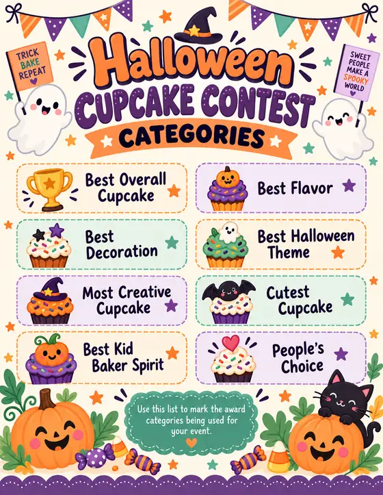 Halloween Cupcake Contest — Award Categories