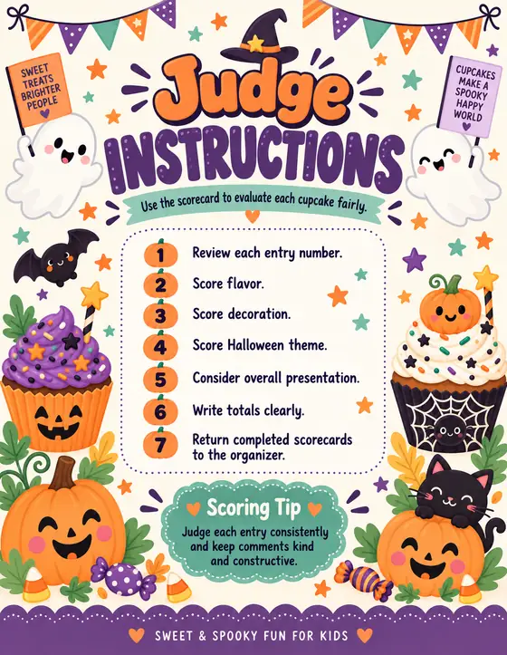 Halloween Cupcake Contest — Judge Instructions