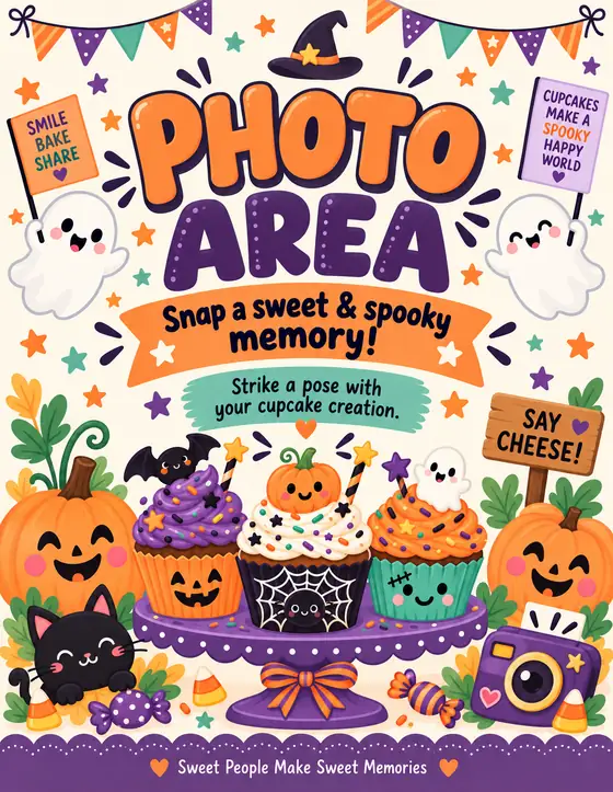 Halloween Cupcake Contest — Photo Area Sign
