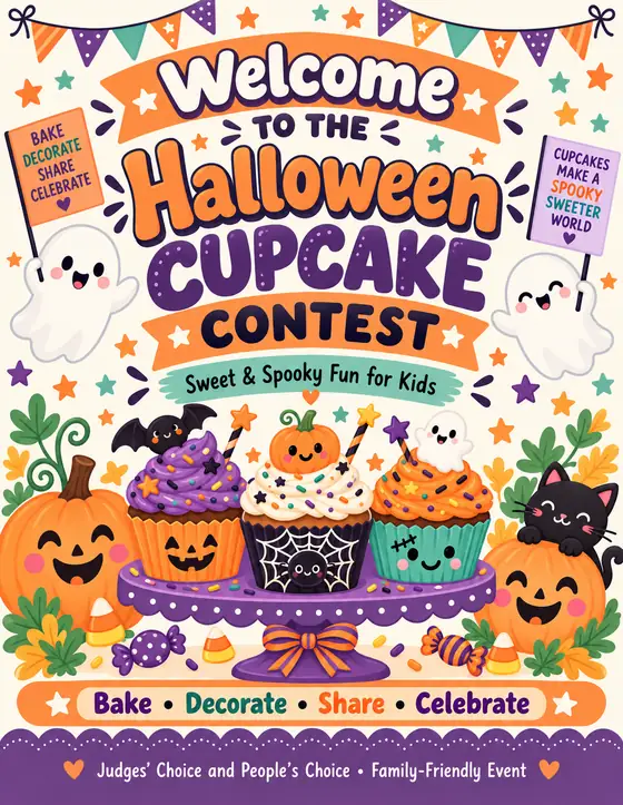 Halloween Cupcake Contest — Welcome Sign