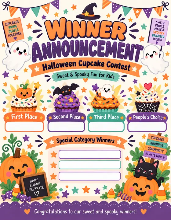 Halloween Cupcake Contest — Winner Announcement